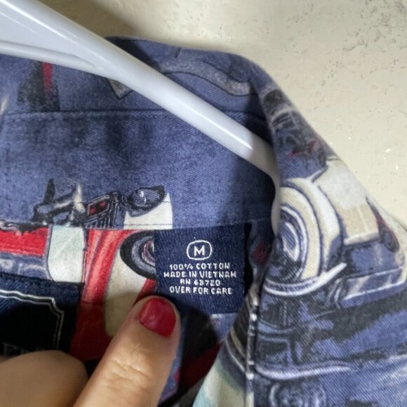 North River Outfitters Classic Car Route 66 Men's Button Up Shirt in Size M Blue - Picture 3 of 5